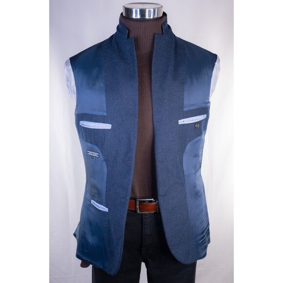 Tommy Hilfiger Mens Blazer Jacket Size 36 Navy Blue Solid Wool Sport Coat 2-Bttn - Picture 9 of 13